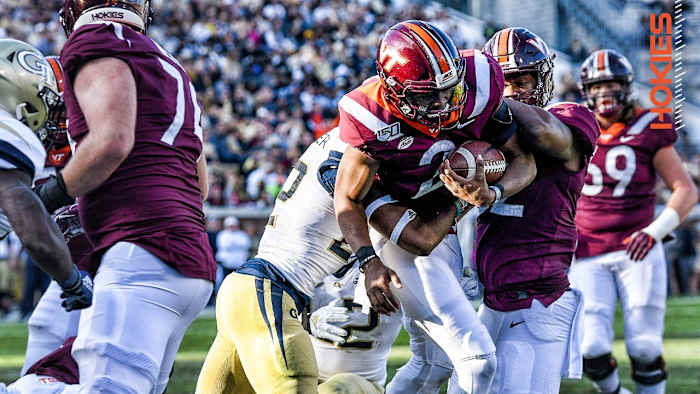 Virginia Tech football QB Hendon Hooker vs. Georgia Tech in 2019